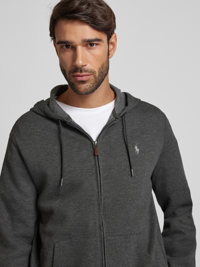 Peek & Cloppenburg Polo Ralph LaurenSweatjacke mit Logo-Stitching in graphit Online