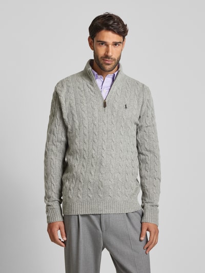 Peek & Cloppenburg Polo Ralph LaurenPullover mit Kaschmiranteil in hellgrau Fabrik Onlineshop