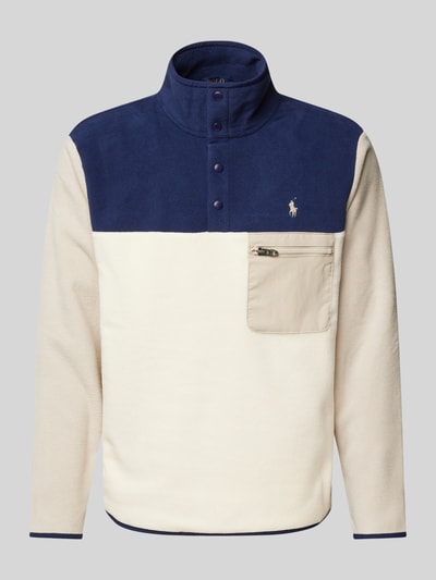 Peek & Cloppenburg Polo Ralph LaurenFleecepullover mit Brusttasche in offwhite Sonderangebot