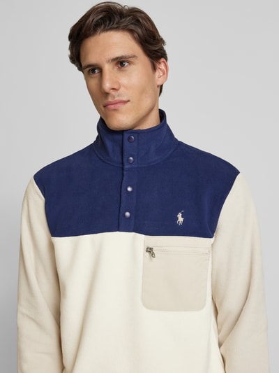 Peek & Cloppenburg Polo Ralph LaurenFleecepullover mit Brusttasche in offwhite Sonderangebot