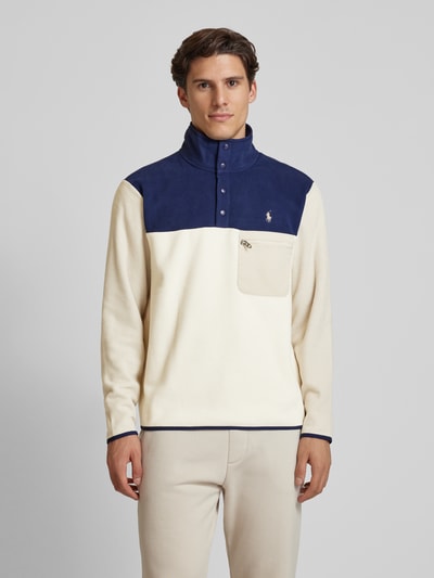 Peek & Cloppenburg Polo Ralph LaurenFleecepullover mit Brusttasche in offwhite Sonderangebot