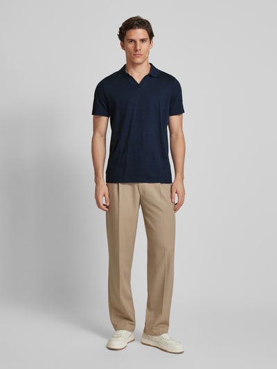 Peek & Cloppenburg MCNEALRegular Fit Poloshirt mit V-Ausschnitt in dunkelblau Begrenztes Angebot