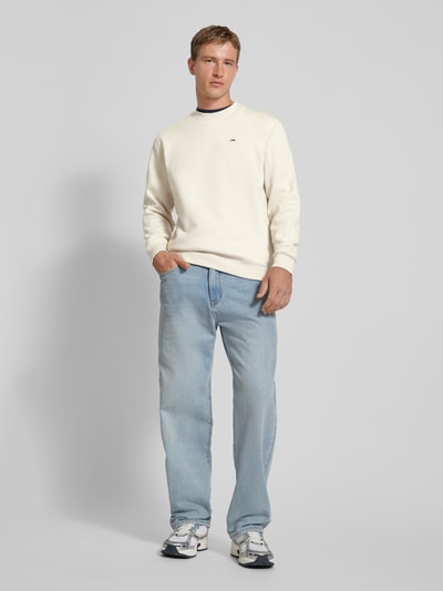 Peek & Cloppenburg Tommy JeansRegular Fit Sweatshirt mit Logo-Badge in beige Black Friday