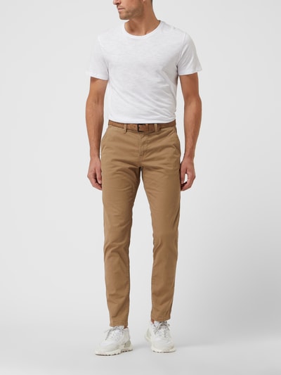 Peek & Cloppenburg Tom Tailor DenimSlim Fit Chino mit Gürtel in camel