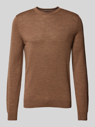 Peek & Cloppenburg Christian Berg MenStrickpullover mit Rundhalsausschnitt in mittelbraun mel Super Sparpreis