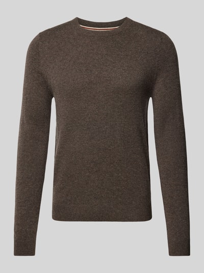 Peek & Cloppenburg MCNEALStrickpullover mit Rundhalsausschnitt in dunkelbraun melange Wochenangebot