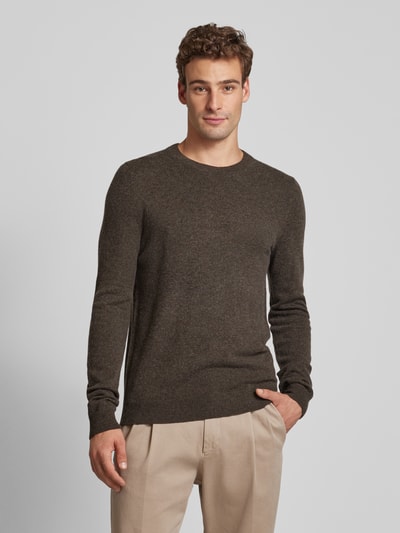 Peek & Cloppenburg MCNEALStrickpullover mit Rundhalsausschnitt in dunkelbraun melange Wochenangebot