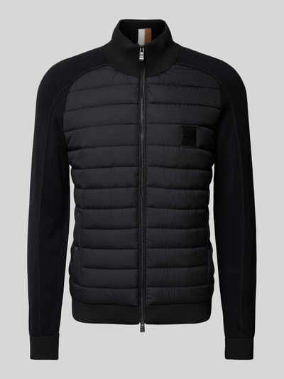 Peek & Cloppenburg BOSSStrickjacke mit Stehkragen Modell 'Esfero' in black Letzte 2 Tage