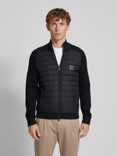 Peek & Cloppenburg BOSSStrickjacke mit Stehkragen Modell 'Esfero' in black Letzte 2 Tage
