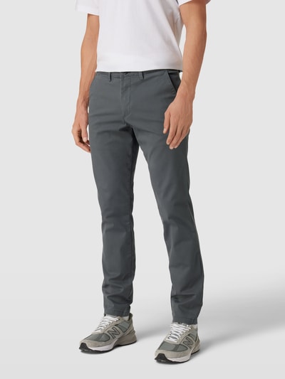 Peek & Cloppenburg SELECTED HOMMESlim Fit Chino in unifarbenem Design Modell 'NEW Miles' in dunkelgrau Discount Store für neue Produkte