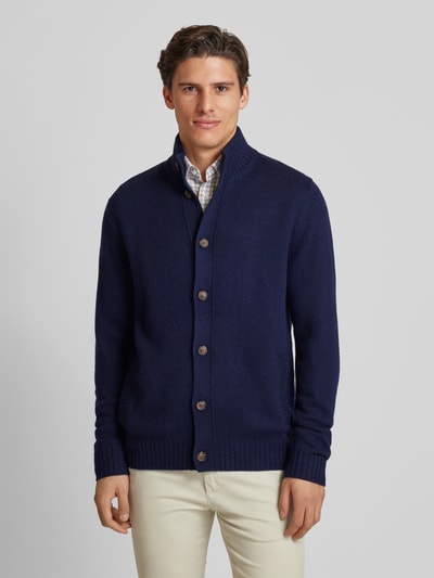 Peek & Cloppenburg Christian Berg MenStrickjacke mit Stehkragen in marine Clearance-Verkauf