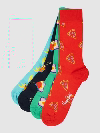 Peek & Cloppenburg Happy SocksSocken mit Stretch-Anteil im 4er-Pack in rot Großer Ausverkauf