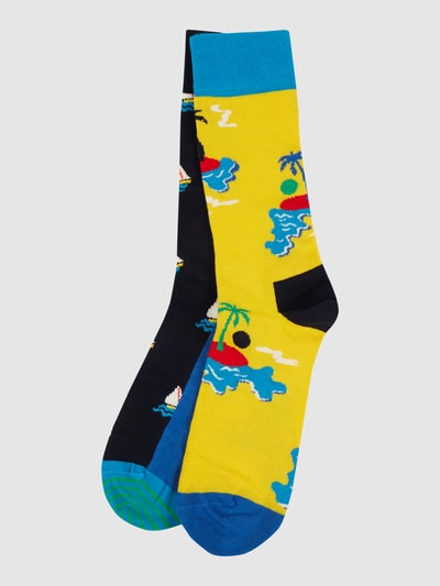 Peek & Cloppenburg Happy SocksSocken mit Stretch-Anteil im 2er-Pack in blau Begrenztes Angebot