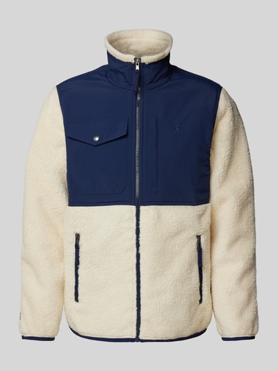 Peek & Cloppenburg Polo Ralph LaurenFleecejacke mit Label-Stitching in offwhite Saisonschlussverkauf