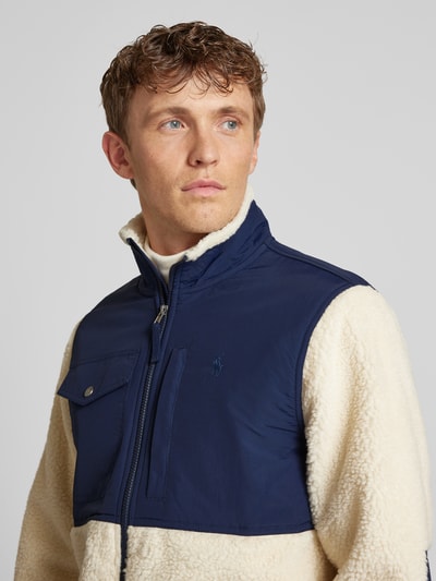Peek & Cloppenburg Polo Ralph LaurenFleecejacke mit Label-Stitching in offwhite Saisonschlussverkauf