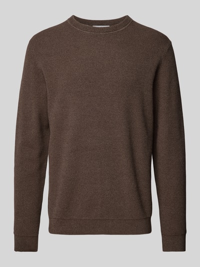 Peek & Cloppenburg SELECTED HOMMEStrickpullover mit gerippten Abschlüssen Modell 'ROSS' in dunkelbraun Neueste Mode