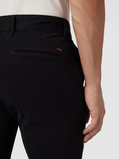 Peek & Cloppenburg BOSS OrangeSlim Fit Chino mit französischen Eingrifftaschen in black Online Outlet