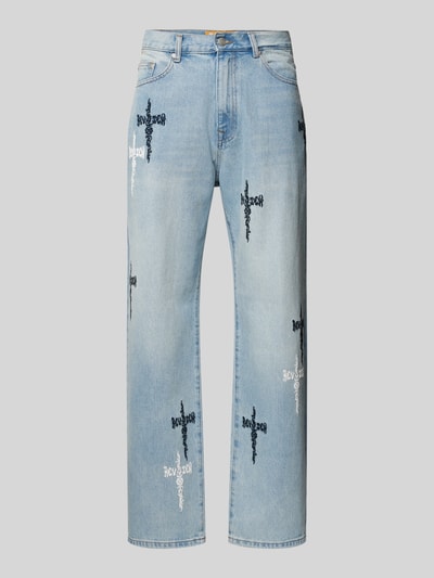 Peek & Cloppenburg REVIEWBaggy Jeans mit Kreuz-Stickerei in blau Zeitlich begrenztes Angebot