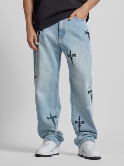Peek & Cloppenburg REVIEWBaggy Jeans mit Kreuz-Stickerei in blau Zeitlich begrenztes Angebot