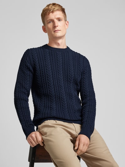 Peek & Cloppenburg MCNEALStrickpullover mit Zopfmuster in dunkelblau Blitzangebot