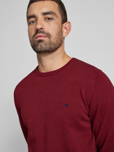 Peek & Cloppenburg Fynch-HattonStrickpullover mit Logo-Stitching in bordeaux Bestseller