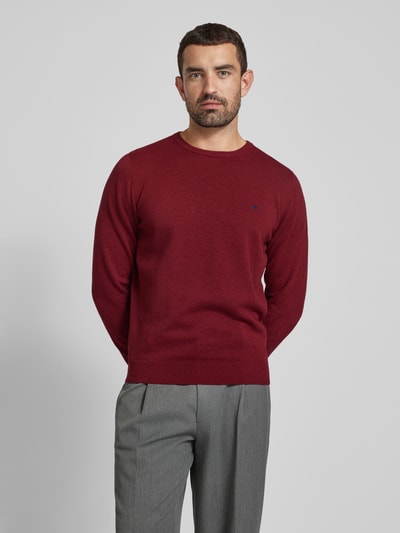 Peek & Cloppenburg Fynch-HattonStrickpullover mit Logo-Stitching in bordeaux Bestseller
