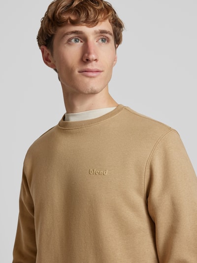 Peek & Cloppenburg BlendSweatshirt mit gerippten Abschlüssen Modell 'Downton' in sand Räumungsverkauf