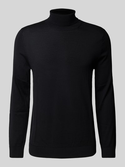 Peek & Cloppenburg SELECTED HOMMERollkragenpullover aus Wolle Modell 'TRAY' in black Wochenangebot