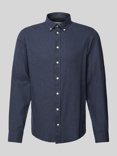 Peek & Cloppenburg Casual FridayRegular Fit Freizeithemd mit Button-Down-Kragen Modell 'ANTON' in marine melange Neueste Stile