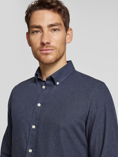 Peek & Cloppenburg Casual FridayRegular Fit Freizeithemd mit Button-Down-Kragen Modell 'ANTON' in marine melange Neueste Stile