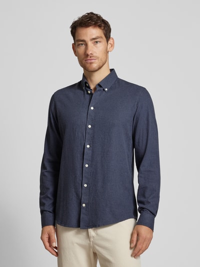 Peek & Cloppenburg Casual FridayRegular Fit Freizeithemd mit Button-Down-Kragen Modell 'ANTON' in marine melange Neueste Stile