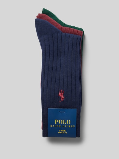 Peek & Cloppenburg Polo Ralph Lauren UnderwearSocken mit Logo-Stitching im 3-Pack Modell 'EGYPTIAN' in marine Letzter Tag
