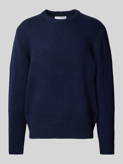 Peek & Cloppenburg SELECTED HOMMEStrickpullover mit Rundhalsausschnitt Modell 'CODY' in dunkelblau Bis zu 60% Rabatt