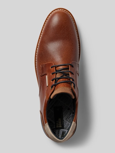 Peek & Cloppenburg BULLBOXERLederschnürschuhe mit Strukturmuster Modell 'FLIN' in cognac Rabatt