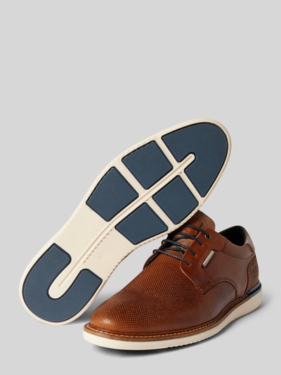 Peek & Cloppenburg BULLBOXERLederschnürschuhe mit Strukturmuster Modell 'FLIN' in cognac Rabatt