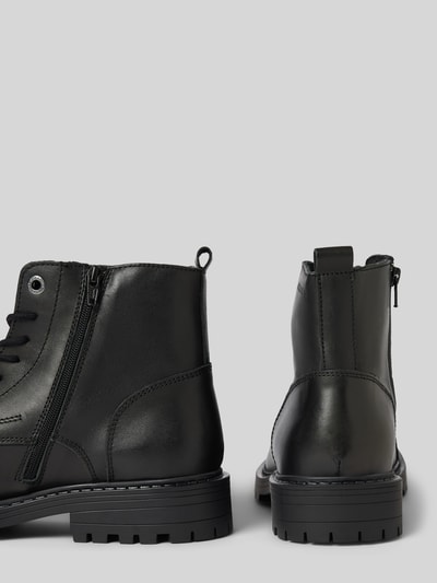 Peek & Cloppenburg Jack & JonesLederboots mit Zugschlaufe Modell 'TREMOR' in black Versandkostenfrei