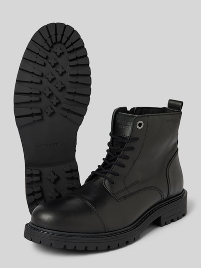 Peek & Cloppenburg Jack & JonesLederboots mit Zugschlaufe Modell 'TREMOR' in black Versandkostenfrei
