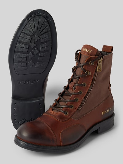 Peek & Cloppenburg ReplayBoots mit Reißverschluss Modell 'PACK BIKER' in cognac Valentinstagsangebot