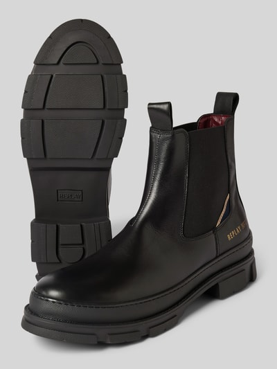 Peek & Cloppenburg ReplayBoots aus Leder mit elastischen Einsätzen Modell 'VEGA LACE' in black Lagerräumung