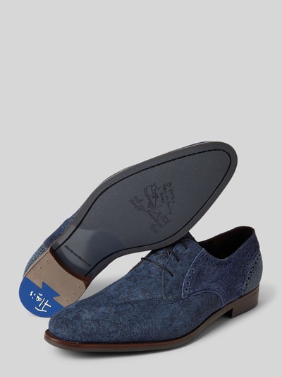 Peek & Cloppenburg Floris Van BommelLederderby mit Strukturmuster Modell 'De Stapper' in marine Begrenzte Freigabe