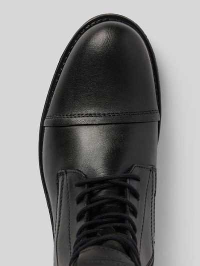 Peek & Cloppenburg Jack & JonesSchnürboots aus Leder mit Ziernähten Modell 'SHAUN' in black Letzter Tag