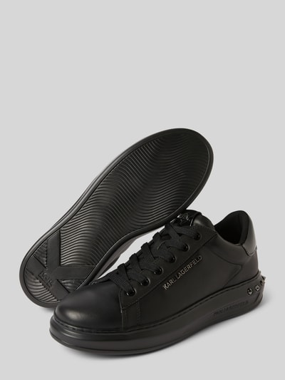 Peek & Cloppenburg Karl LagerfeldLedersneaker mit Label-Applikation in black Bis zu 50% Rabatt
