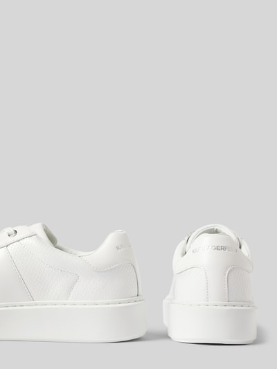 Peek & Cloppenburg Karl LagerfeldLedersneaker mit Label-Print Modell 'MAXI' in weiss Bis zu 60% Rabatt