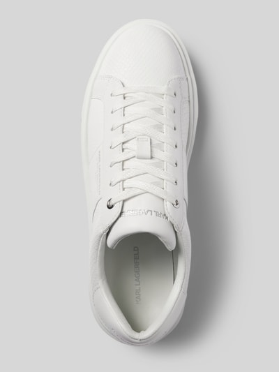 Peek & Cloppenburg Karl LagerfeldLedersneaker mit Label-Print Modell 'MAXI' in weiss Bis zu 60% Rabatt