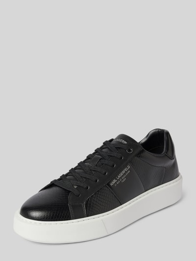 Peek & Cloppenburg Karl LagerfeldLedersneaker mit Label-Print Modell 'MAXI' in black Bis zu 65% Rabatt