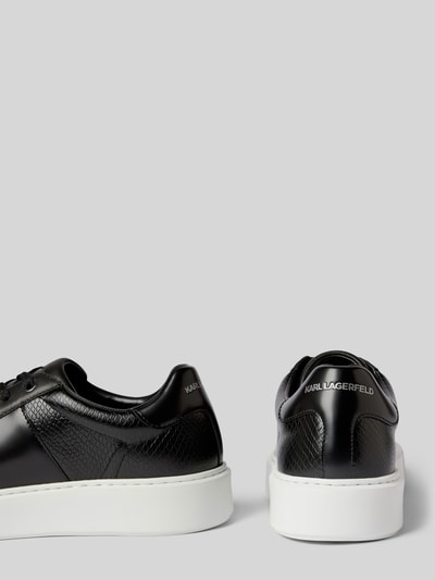 Peek & Cloppenburg Karl LagerfeldLedersneaker mit Label-Print Modell 'MAXI' in black Bis zu 65% Rabatt