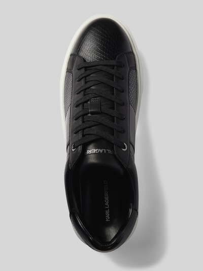 Peek & Cloppenburg Karl LagerfeldLedersneaker mit Label-Print Modell 'MAXI' in black Bis zu 65% Rabatt