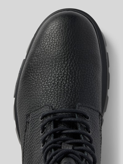 Peek & Cloppenburg HUGOSchnürboots aus Leder mit Label-Details Modell 'Fabyan' in black Super Rabatt