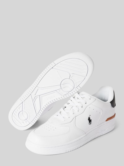 Peek & Cloppenburg Polo Ralph LaurenLedersneaker mit Logo-Stitching Modell 'MASTERS' in weiss Clearance-Verkauf