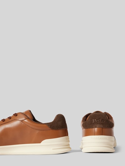Peek & Cloppenburg Polo Ralph LaurenSneaker aus Leder mit Logo-Print in cognac zollfrei
